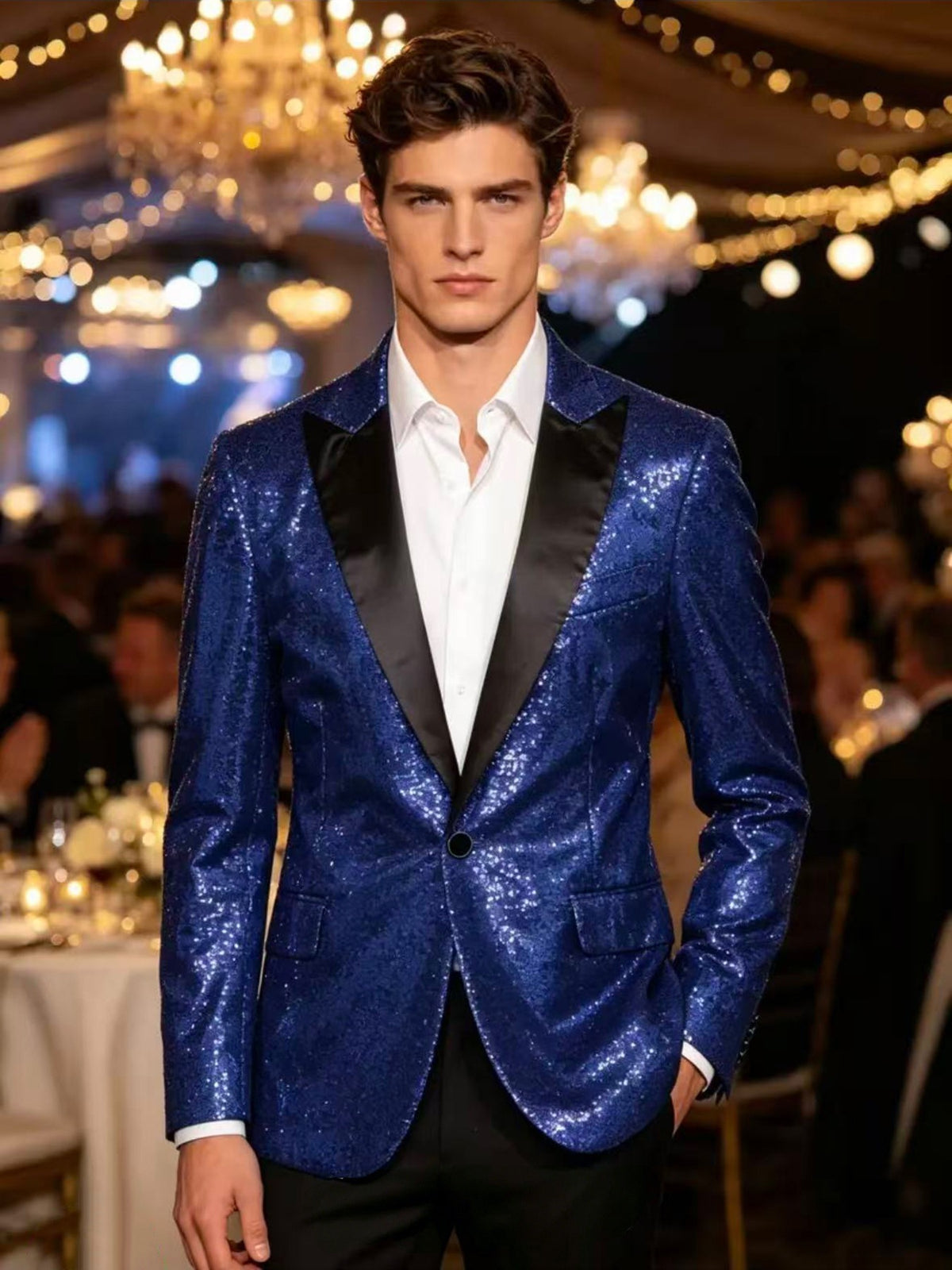 Sparkling Stage Performance Nightclub-Estilo Traje y Gown - foto 3