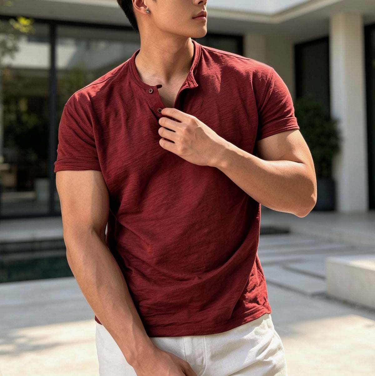 Distressed-Estilo Hombre Manga Corta American Camiseta - foto 8