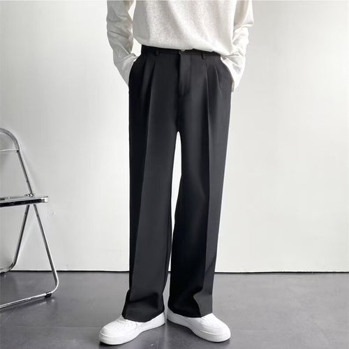 Ajuste Suelto Straight-leg Trousers Seda Fría White Traje Pantalón para Hombre - foto 2