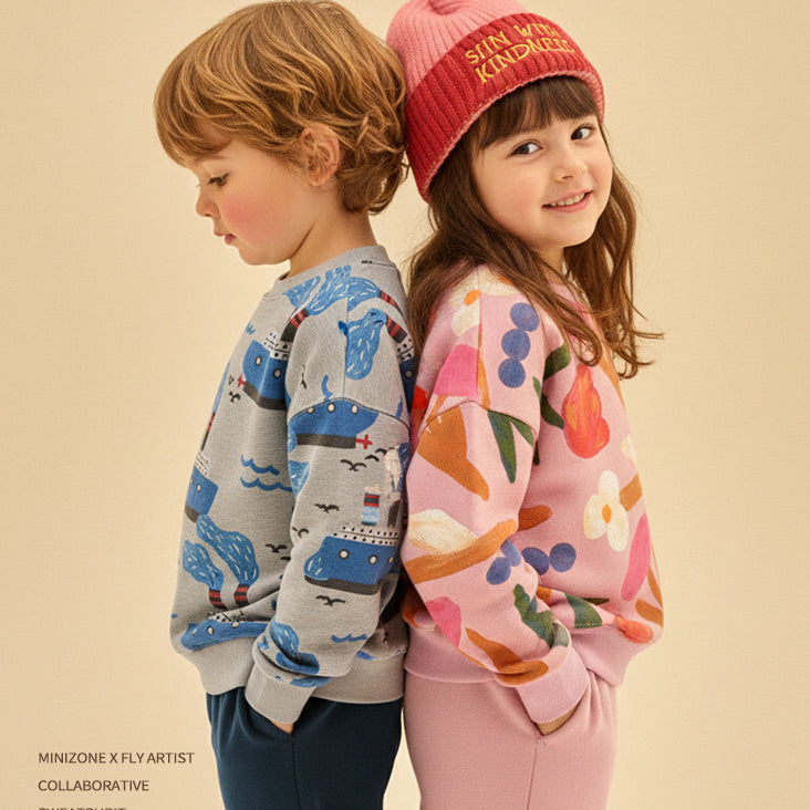 Spring y Otoño Niña Sudadera con Ribbed Cuffs - foto 5