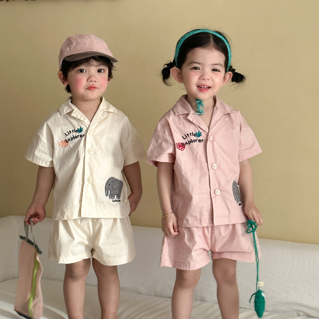 Niño Casual Algodón Manga Corta Camiseta y Shorts - foto 6