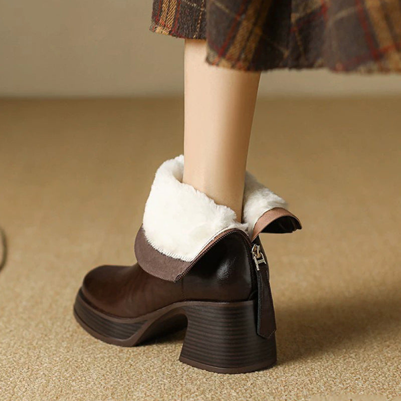 Mujer Suela Gruesa-heeled Plataforma Botines - foto 2