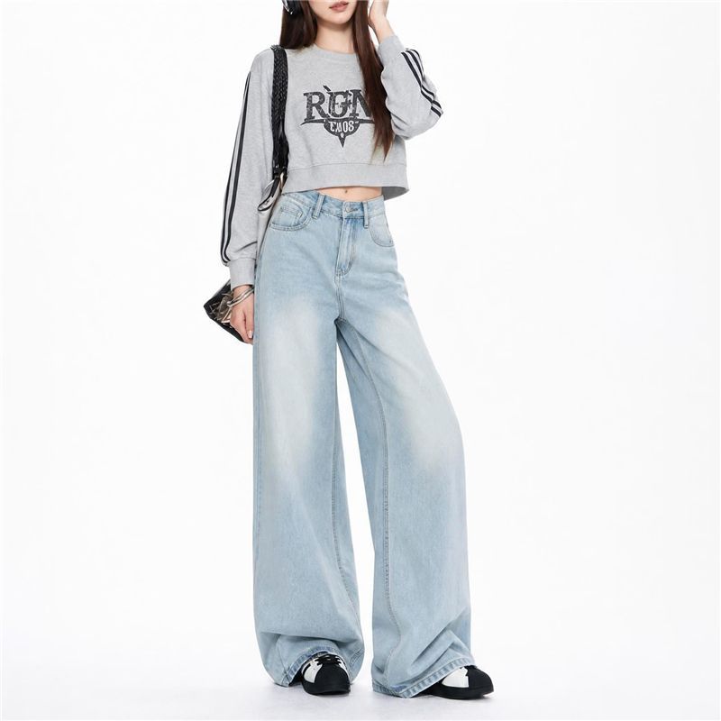Pantalón de mezclilla holgado y cómodo de pierna ancha - foto 6