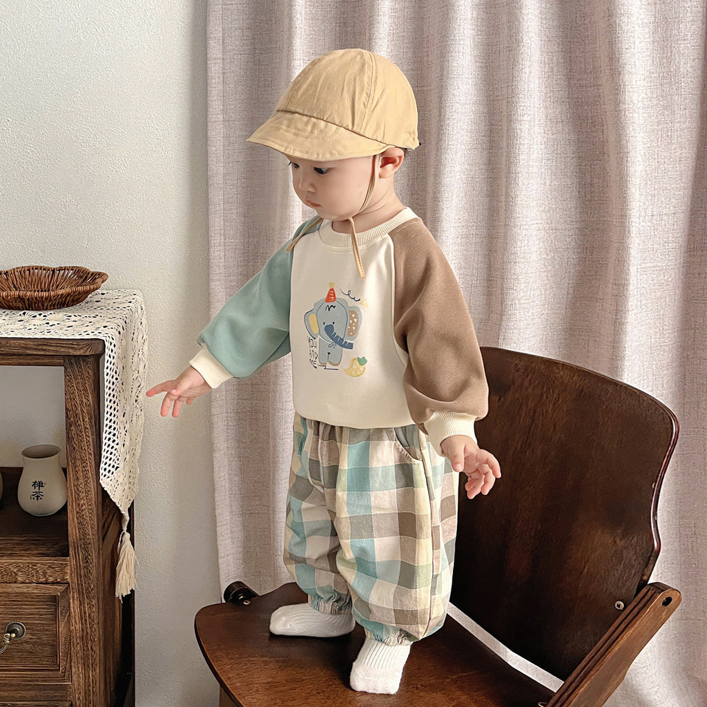 Plaid Top y Pantalón Conjunto para Baby Niño - foto 4