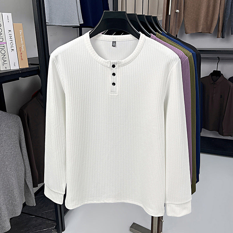 Hombre Youth Three-button Simple Casual Color Sólido Manga Larga - foto 6