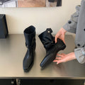 Botas de montar de gamuza con taco oculto de mujer