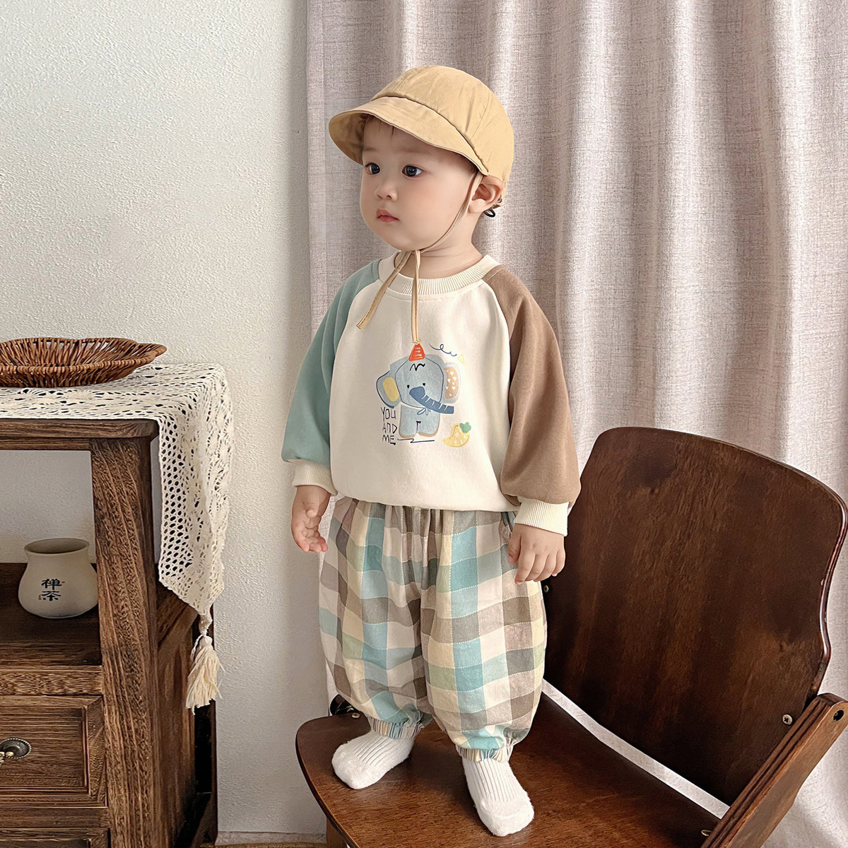Plaid Top y Pantalón Conjunto para Baby Niño - foto 2