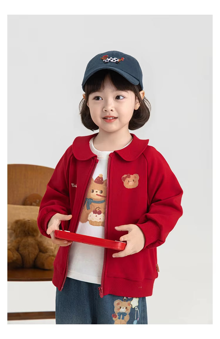 Casual Solapa Ajuste Suelto Abrigo para Niña - foto 5