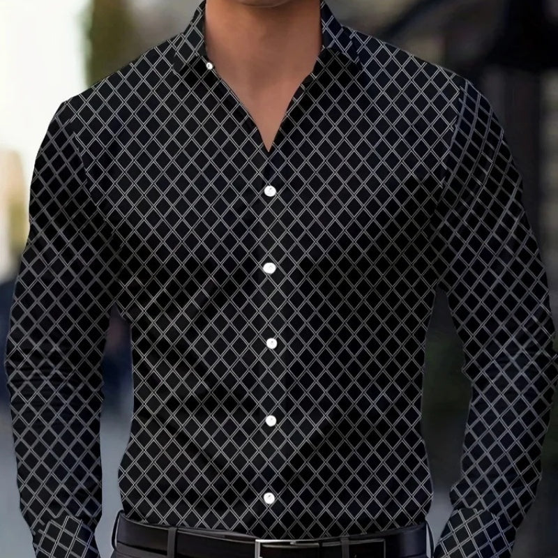 Camisa holgada a rayas 3D para hombre - foto 5