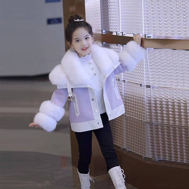 Forro Polar Thick Piel Sintética Abrigo y Chaqueta Conjunto