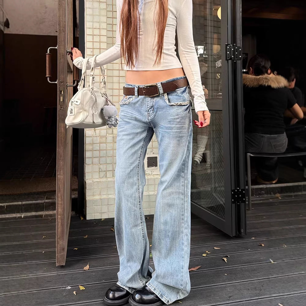 Mujer Casual Estilo Americano Straight-leg Jeans - foto 2