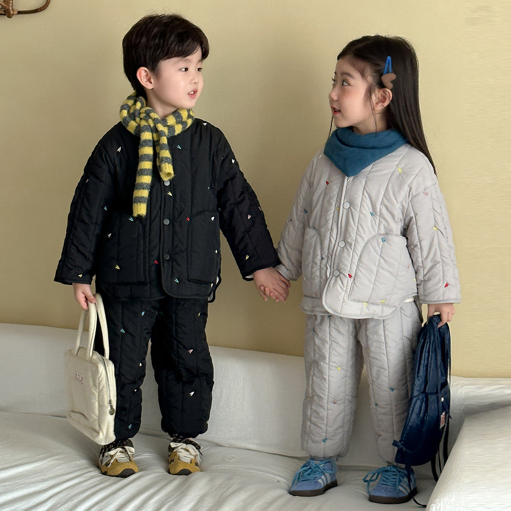 Niños Algodón-padded Conjunto Forro Polar Abrigado Ropa - foto 2
