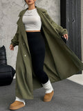 Gabardina cruzada manga larga con cinturón - foto 5