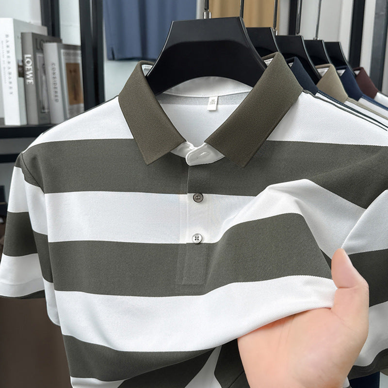 Polera de hombre manga corta a rayas sin costuras tacto frío - foto 2