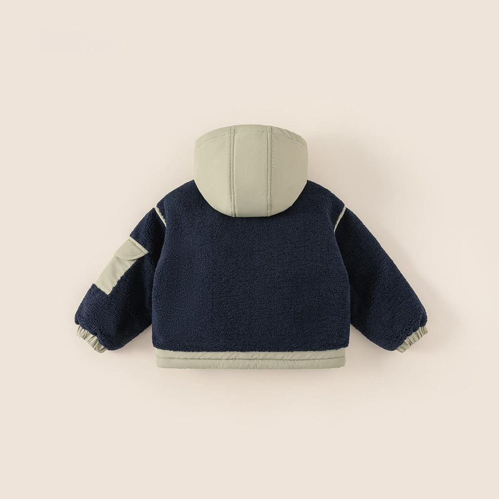Niño Algodón-padded Abrigo con Color-block Design y A Peluche Hood - foto 6