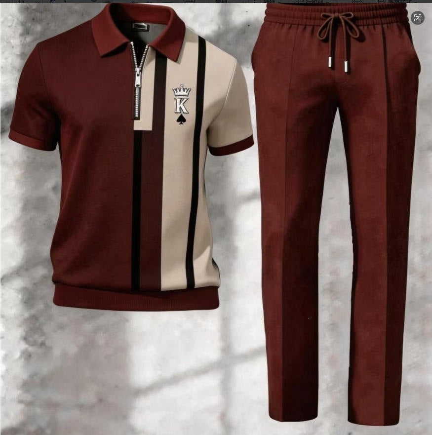 Conjunto de polera manga corta y pantalón para hombre estampado 3D - foto 2
