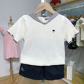 Verano Recién Llegado Tejido Manga Corta Tops y Shorts para Baby Niño y Niña