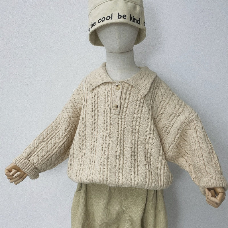 Niños's Fried Dough Twists Knitting Sweater - foto 3