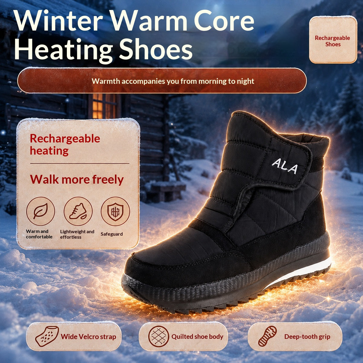 Outdoor Abrigado Botas de Nieve con Charging y Walkingpowered Heating - foto 3