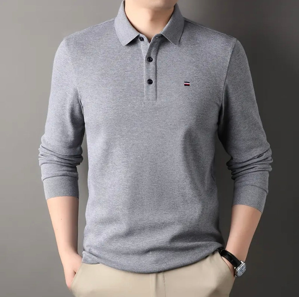 Polera lisa y holgada con cuello para hombre - foto 3