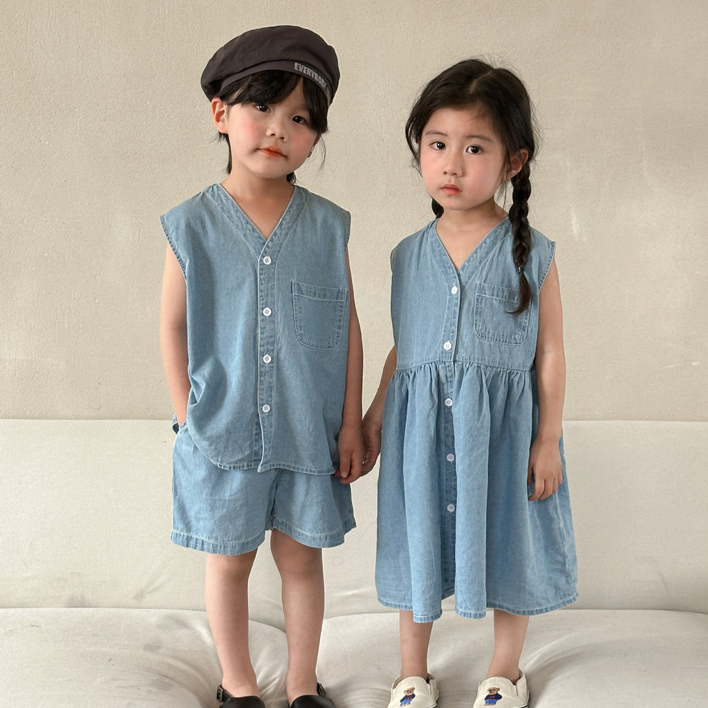 Verano Casual Chaleco y Shorts Conjunto Sibling Matching Conjunto - foto 5