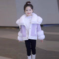 Forro Polar Thick Piel Sintética Abrigo y Chaqueta Conjunto - foto 4