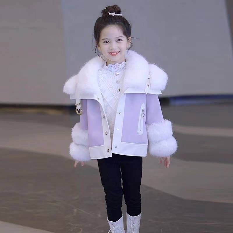 Forro Polar Thick Piel Sintética Abrigo y Chaqueta Conjunto - foto 4