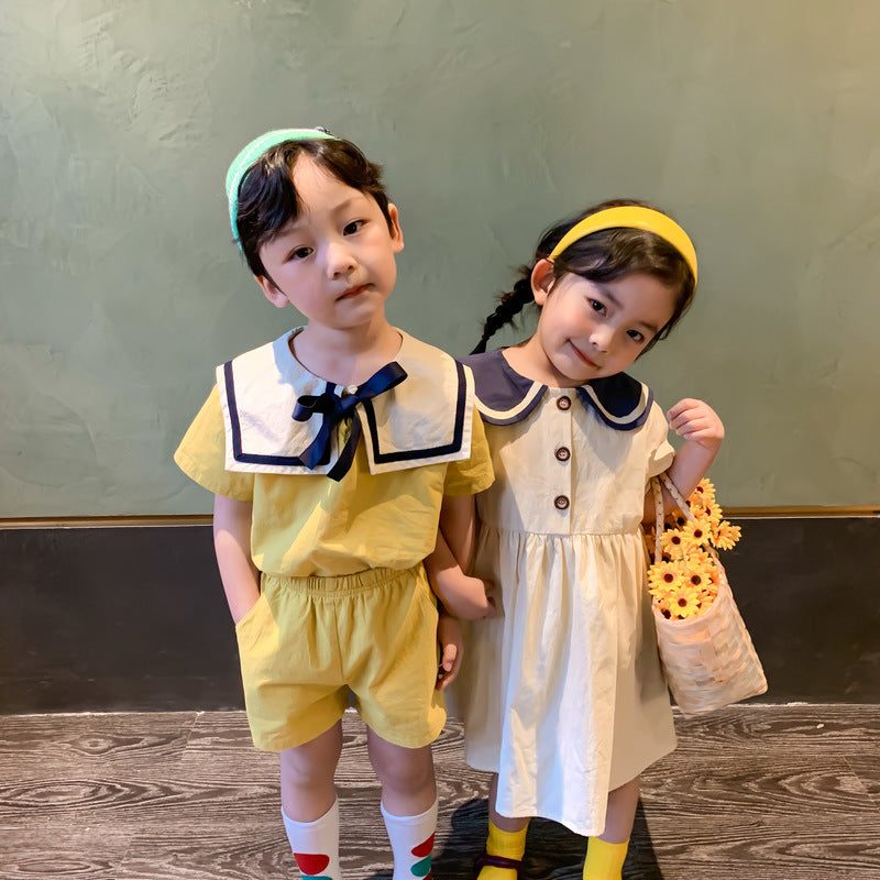 Niño' Coreano-Estilo Preppy Top y Shorts Conjunto - foto 6