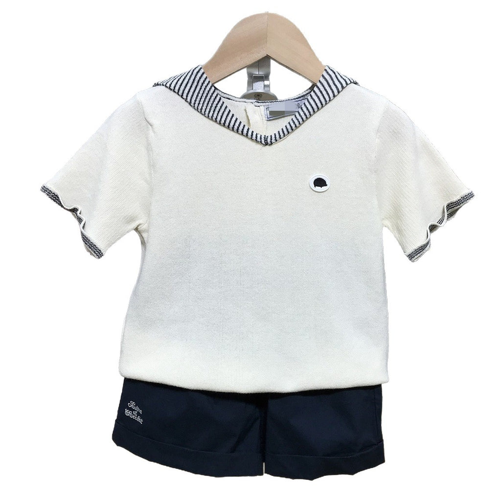 Verano Recién Llegado Tejido Manga Corta Tops y Shorts para Baby Niño y Niña - foto 5