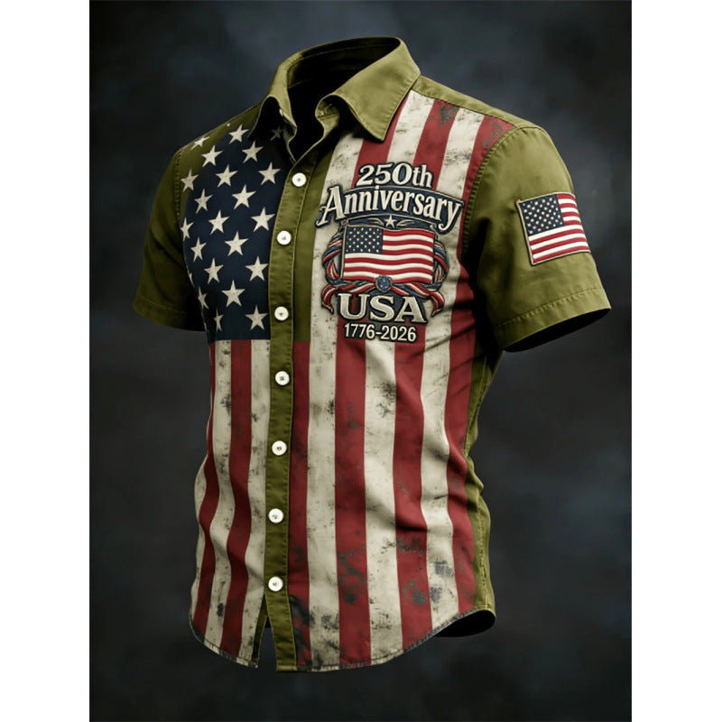 Polera manga corta holgada de hombre con estampado 3D