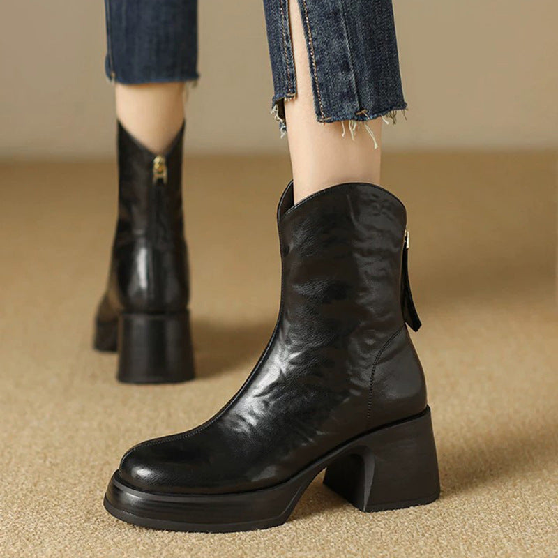 Mujer Suela Gruesa-heeled Plataforma Botines - foto 5