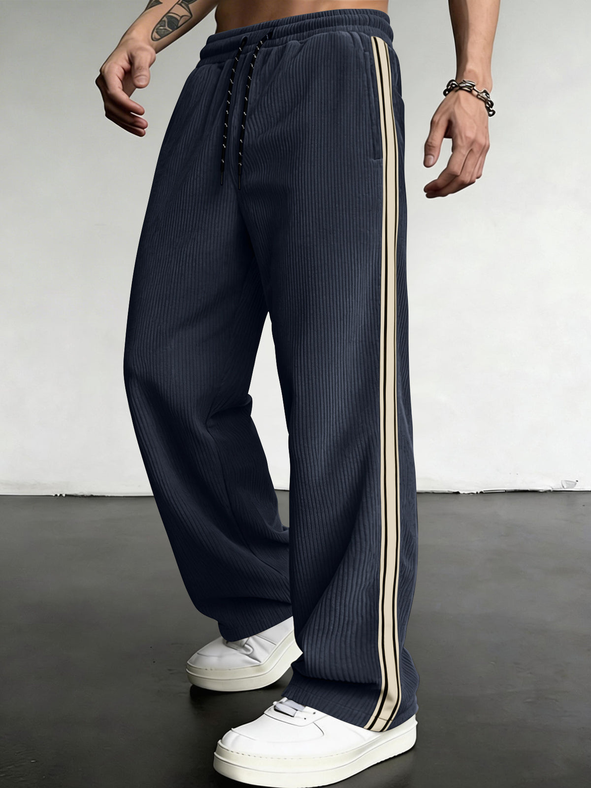 Breathable Drawstring-Cintura Ajuste Relajado Outdoor Casual Straight-leg Trousers - foto 7