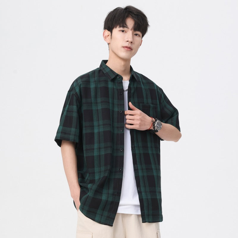 Camisa de verano manga corta estilo japonés para hombre - foto 2