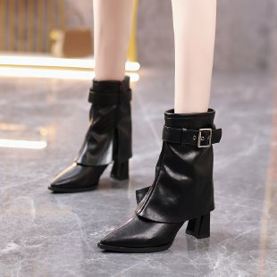 Estilizado Pointed-toe Suela Gruesa-heel Moda Botas - foto 4