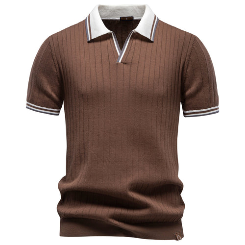 2026 Verano Nuevo Cross-Border Foreign Trade Hombre Business Casual Color-Block Polo Camisa Manga Corta Hombre Tejido Top - foto 2