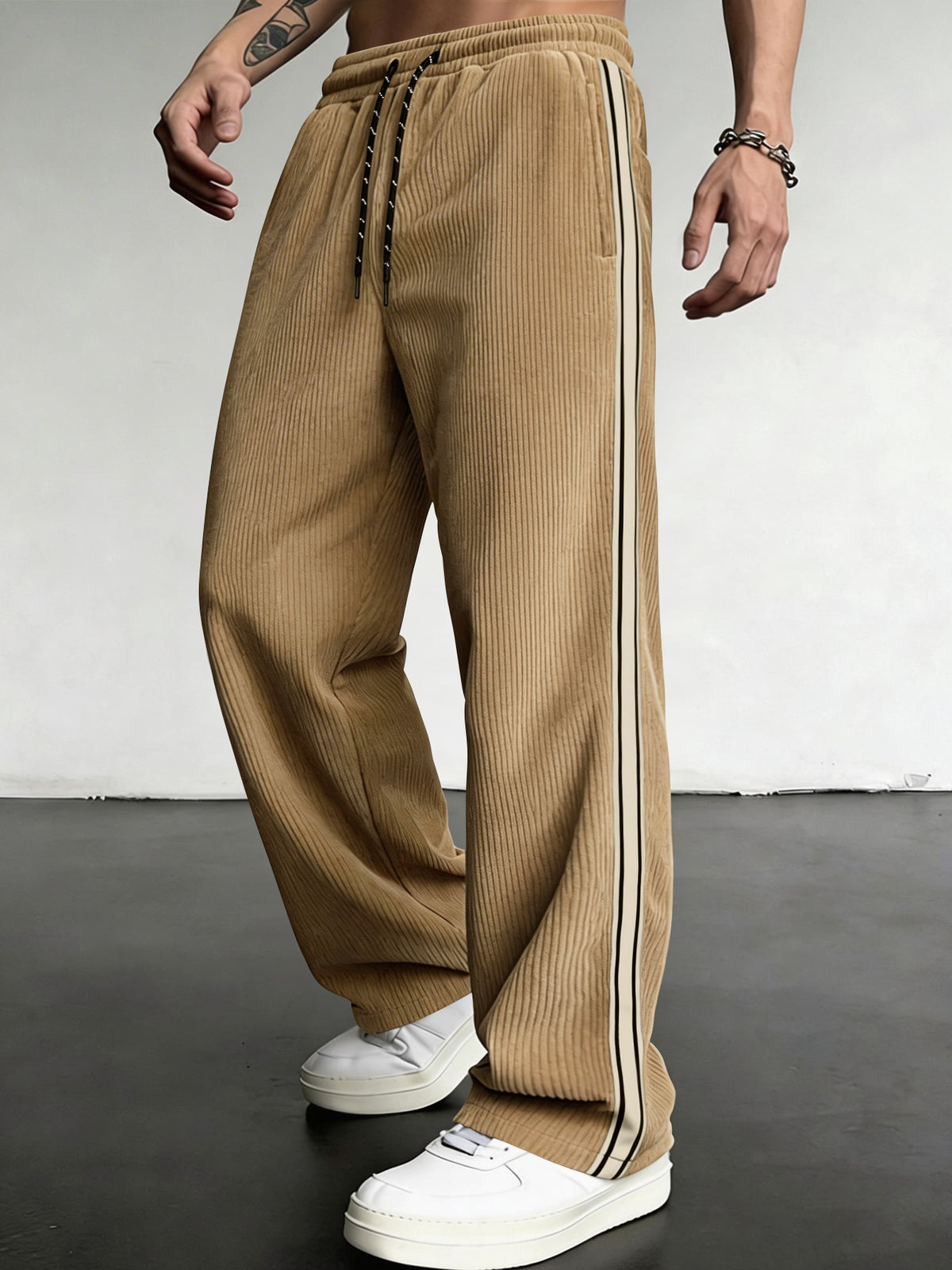 Breathable Drawstring-Cintura Ajuste Relajado Outdoor Casual Straight-leg Trousers - foto 5