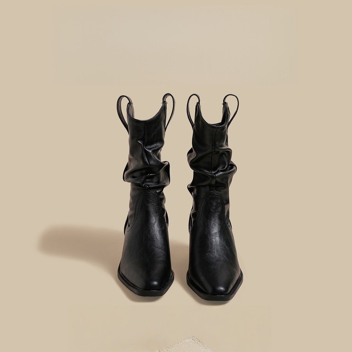 Botas media caña negras retro
