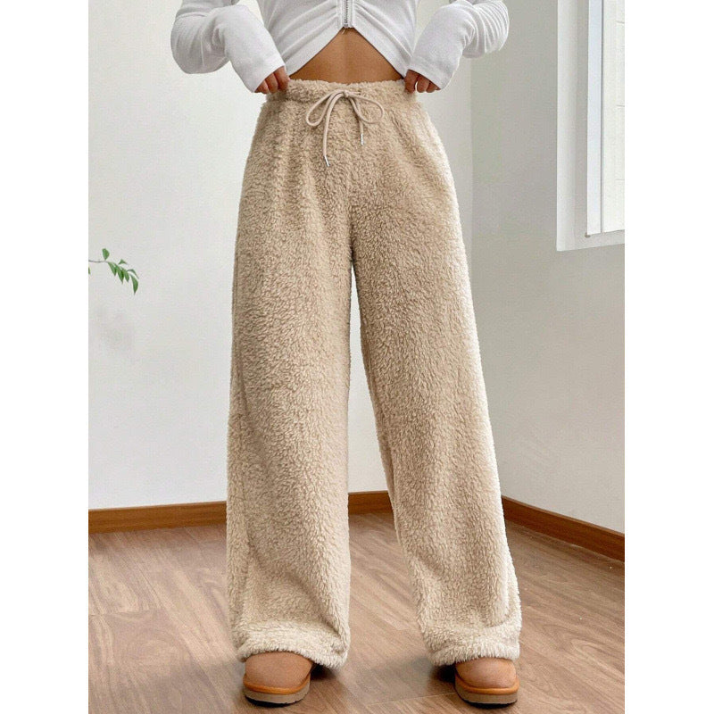 Pantalón polar holgado de mujer