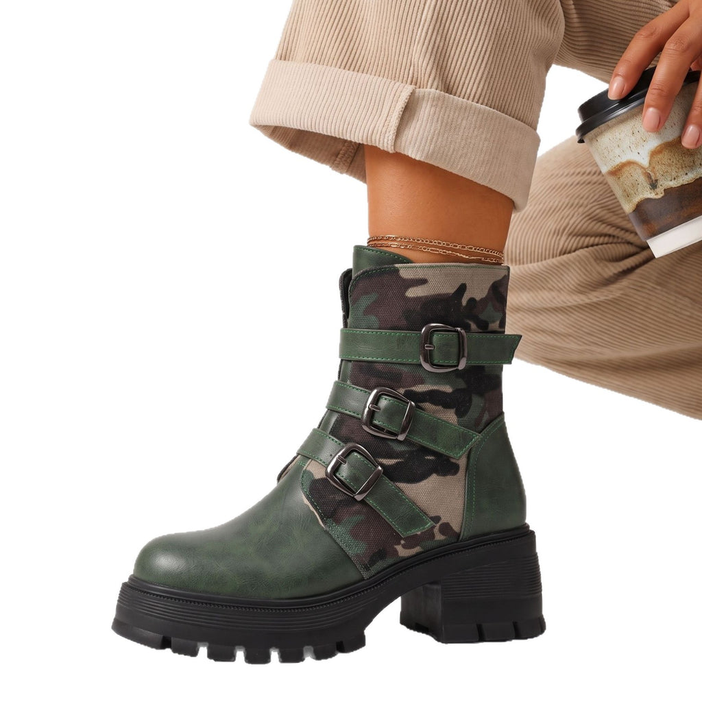Mujer Con Cordones British-Estilo Botas Martin