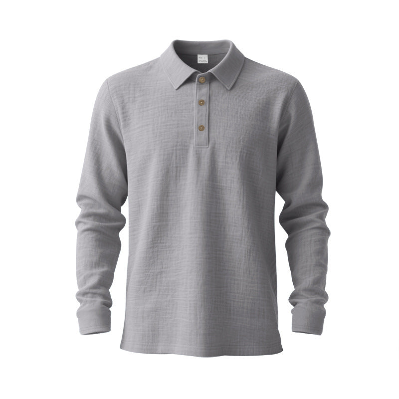 Nuevo Cross-Border Amazon Spring y Otoño Linen Polo Manga Larga Multi-Color Classic Secado Rápido Breathable Versátil Hombre Estilo - foto 7