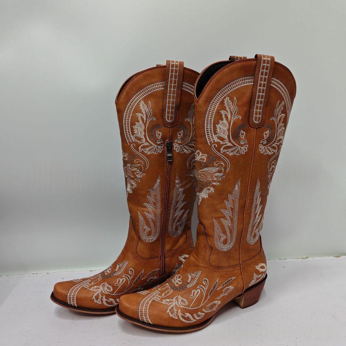 Mujer Bordado Rhinestone Suela Gruesa High-Heel Botas - foto 5