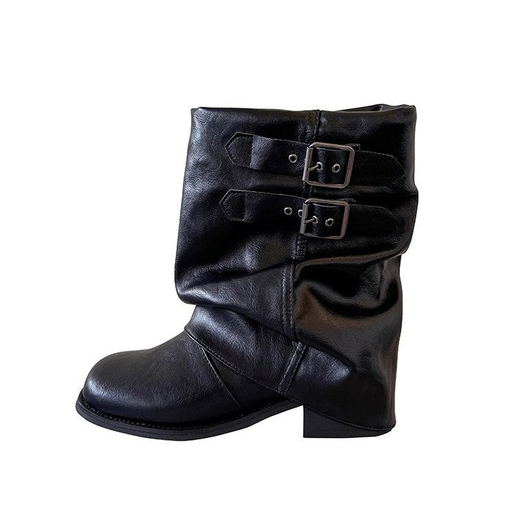 Botines de cuero negro con suela gruesa - foto 6