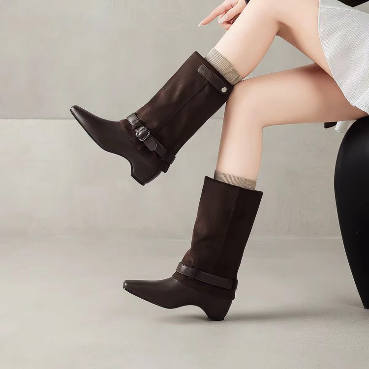 Mujer Retro Entallado Western Cowboy Botas - foto 6
