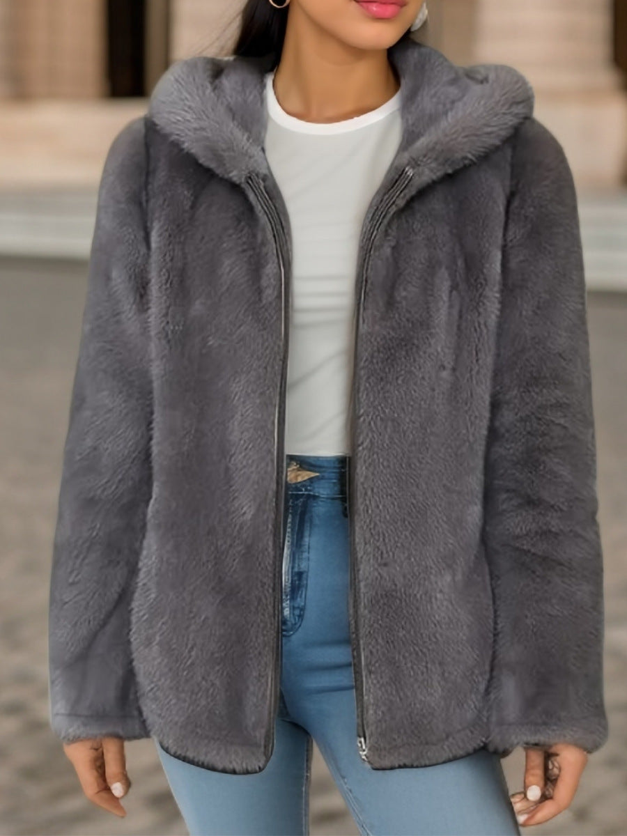Chaqueta térmica de polar con gorro