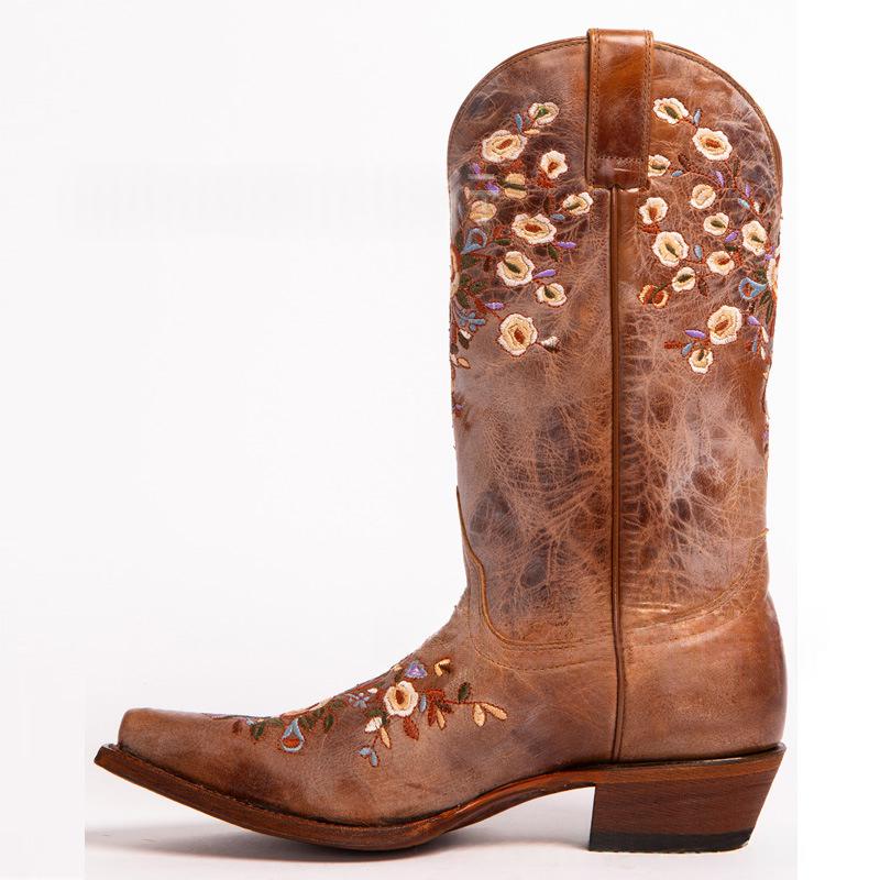 Retro Botas Bordado Western Cowboy Bohemian - foto 5