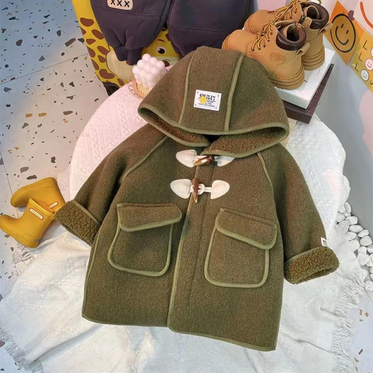 Invierno Forro Polar Manga Larga Hooded Peluche Abrigo - foto 3