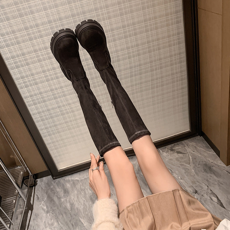 Nuevo Mujer Mid-heel Stretchy Tall Botas - foto 4