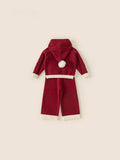 Niña Tejido Conjunto Red Otoño-Invierno Hooded Cárdigan y Sweater Pantalón