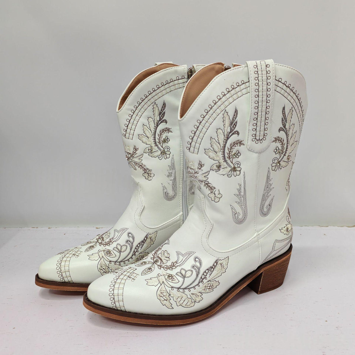 Mujer Bordado Rhinestone Suela Gruesa High-Heel Botas - foto 7