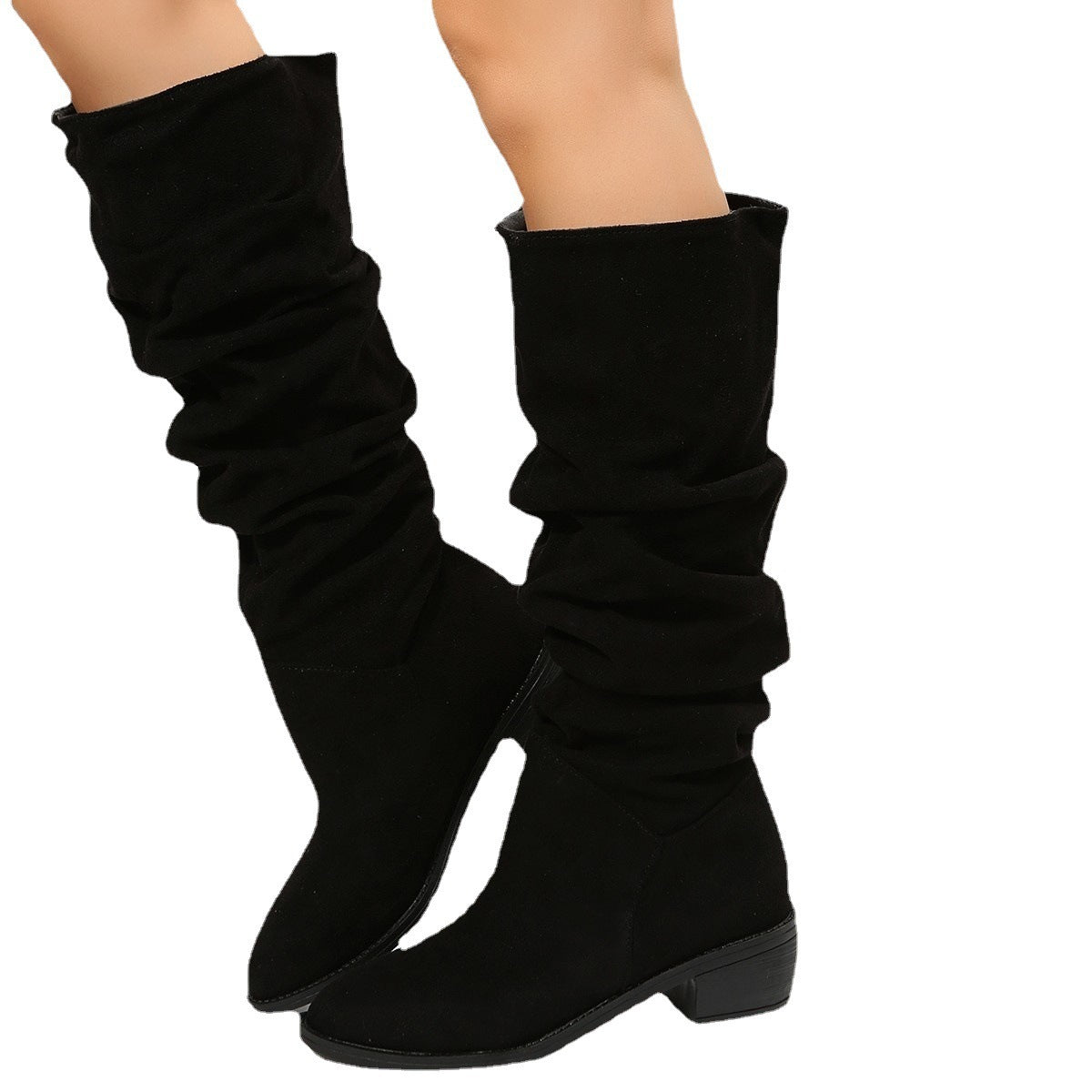 Mujer Nuevo Invierno Pleated Largo Botas